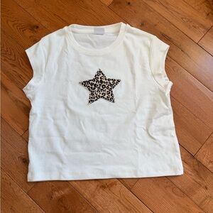 Zara. Cheetah Star Print Kids Top. Size 13-14.